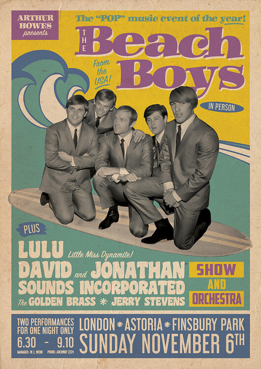 The Beach Boys - Live in London – virallisesti lisensoitu juliste, 59.4×84.1 cm juliste
