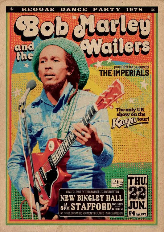 Bob Marley - Stafford – virallisesti lisensoitu juliste, 59.4×84.1 cm juliste