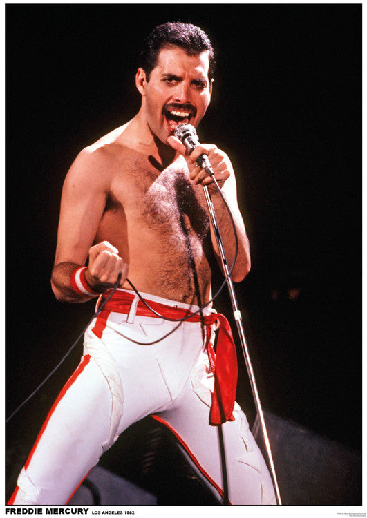 Queen (Freddie Mercury) - Los Angeles 1982 – virallisesti lisensoitu juliste, 59.4×84.1 cm juliste