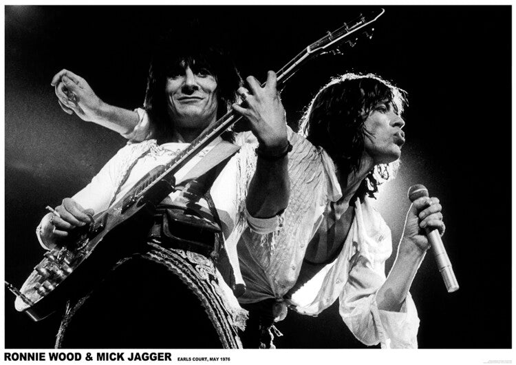 Mick Jagger and Ronnie Wood - Earls Court May 1976 – virallisesti lisensoitu juliste, 84.1×59.4 cm juliste