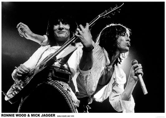 Mick Jagger and Ronnie Wood - Earls Court May 1976 – virallisesti lisensoitu juliste, 84.1×59.4 cm juliste