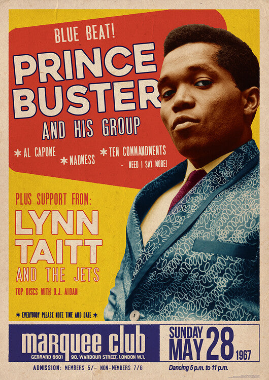 Prince Buster - Marquee Club 1967 – virallisesti lisensoitu juliste, 59.4×84.1 cm juliste
