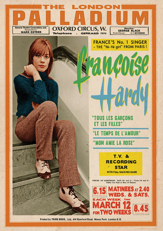 Francoise Hardy - Live at London – virallisesti lisensoitu juliste, 59.4×84.1 cm juliste