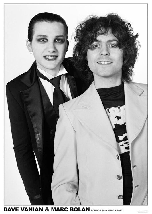 The Damned & Marc Bolan - 1977 – virallisesti lisensoitu juliste, 59.4×84.1 cm juliste