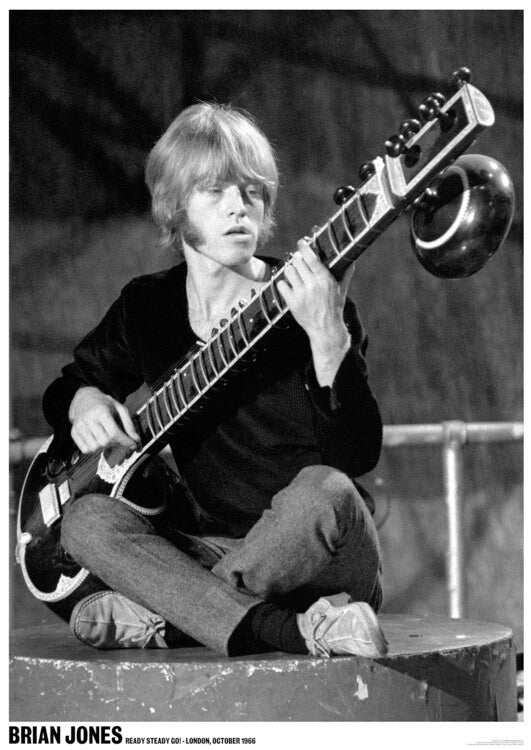 Rolling Stones / Brian Jones  - Ready Steady Go / Sitar – virallisesti lisensoitu juliste, 59.4×84.1 cm juliste