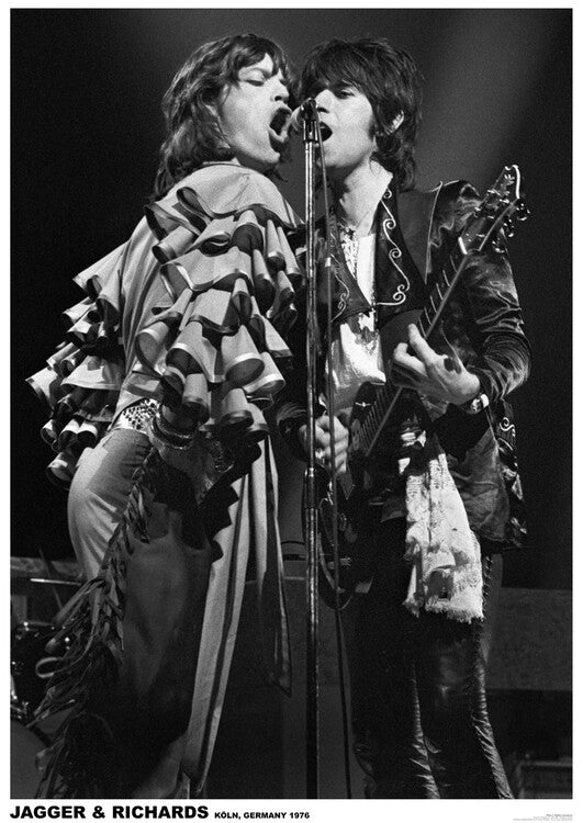 Rolling Stones - Mick Jagger & Keith Richards, Germany 76 – virallisesti lisensoitu juliste, 59.4×84.1 cm