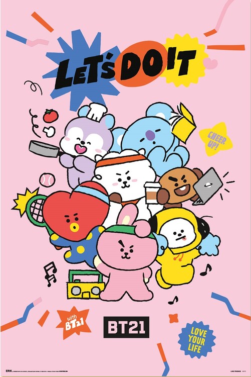 BT21 - Lets Do It – virallisesti lisensoitu juliste, 61×91.5 cm juliste